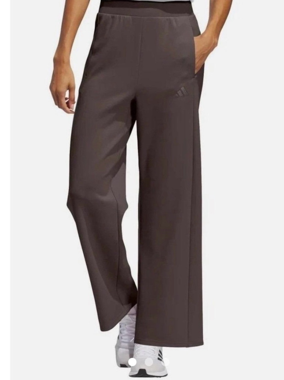 adidas Wide-Leg Track Pants in Chocolate Brown